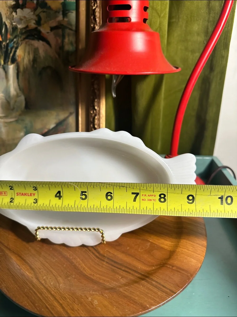 Vintage Glasbake Milk Glass Fish Dish Made In USA
